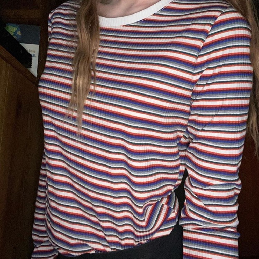 RUE 21 MULTICOLOR STRIPED LONG SLEEVE (NEVER WORN) - Picture 2 of 3